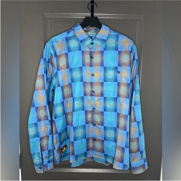 🔥 NWT Percival Razzle Check Shirt XL | Limited Edition Teal Boxy Long Sleeve - Picture 7 of 14
